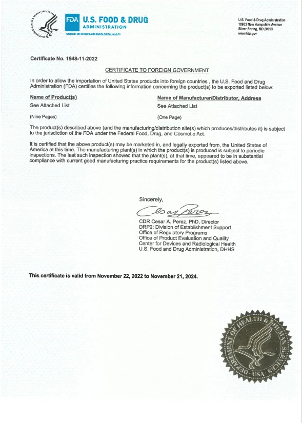 US CFG Certification